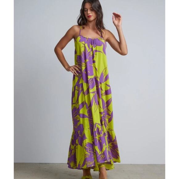 New York & Co. Floral Print maxi Dress Sleeveless Tropical Relaxed XS NWT - Picture 1 of 10